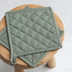 Online Walra Pannenlap Legergroen Set/2