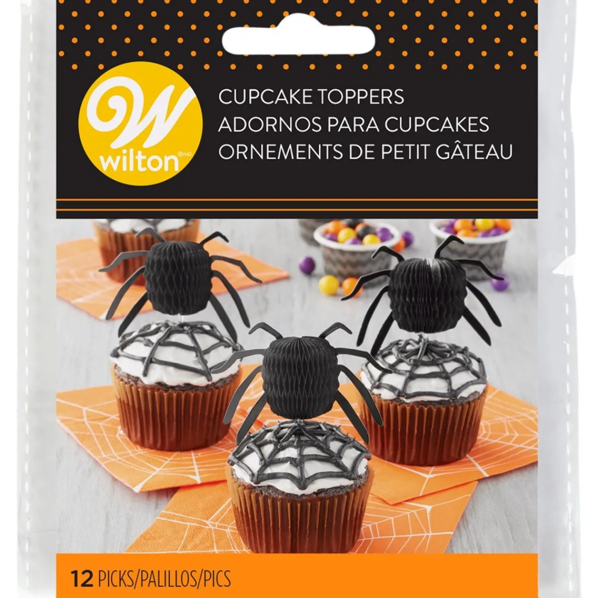 New Wilton Cupcake Toppers Halloween Spinnen 12st