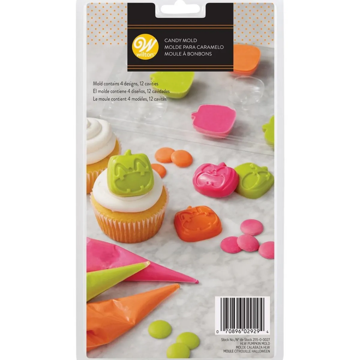 New Wilton Plastic Bonbonvorm Pompoen (12x)