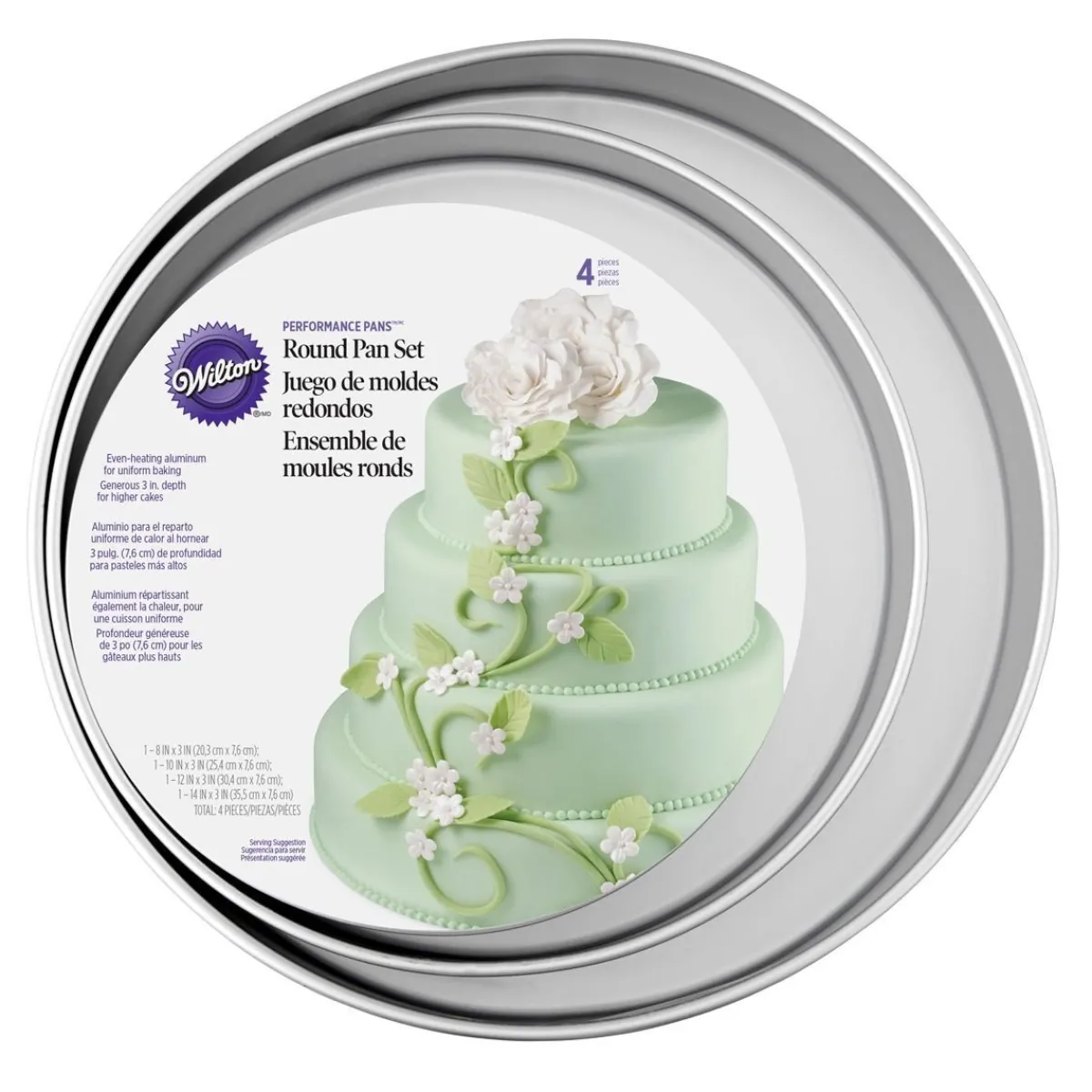 Wilton Taartpan Rond 7,5cm(h) Set/4