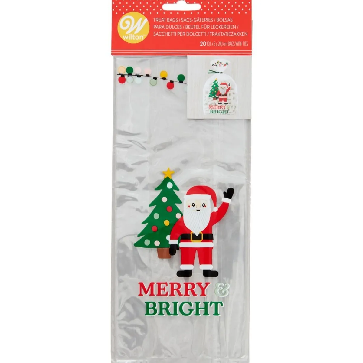 Best Wilton Traktatiezakjes Kerstman Merry & Bright 20st